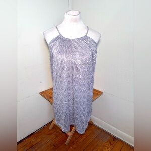 Jordan Taylor Silver Lace Slip Dress